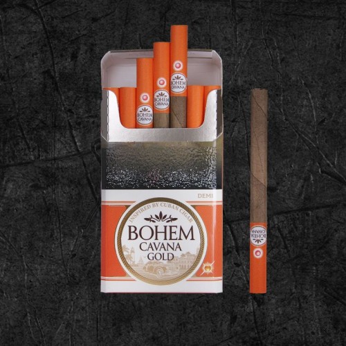 Сигариллы Бохем Деми Кавана Голд (Bohem Demi - Cavana Gold) Сигариллы со вкусом мёд ванильный ром и абрикос, формата Деми